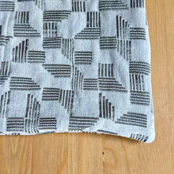 West Elm Cut Geo Chenille Jacquard Square Pillow Cover 18x18 Stone White - Picture 3 of 7